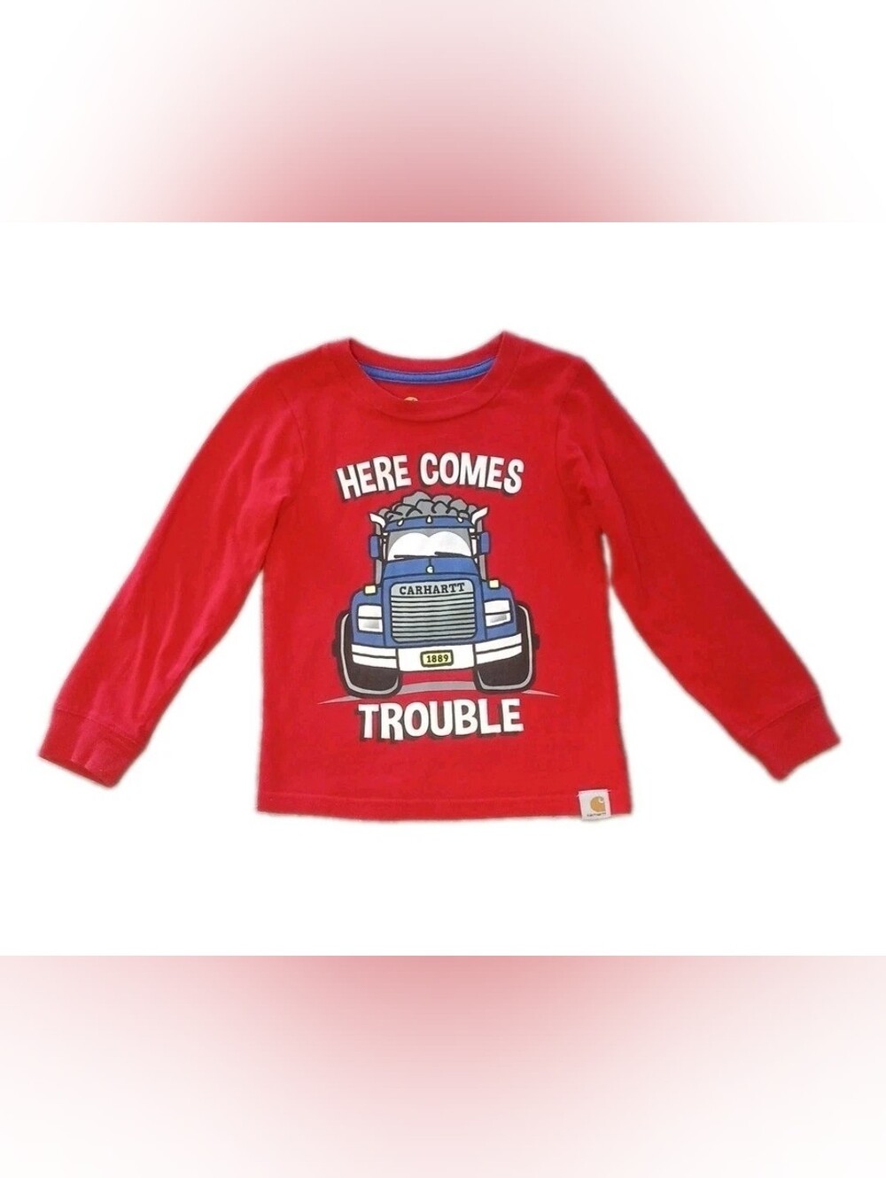Carhartt Boy's Size 3T Shirt Red Long Sleeve Dump Truck
